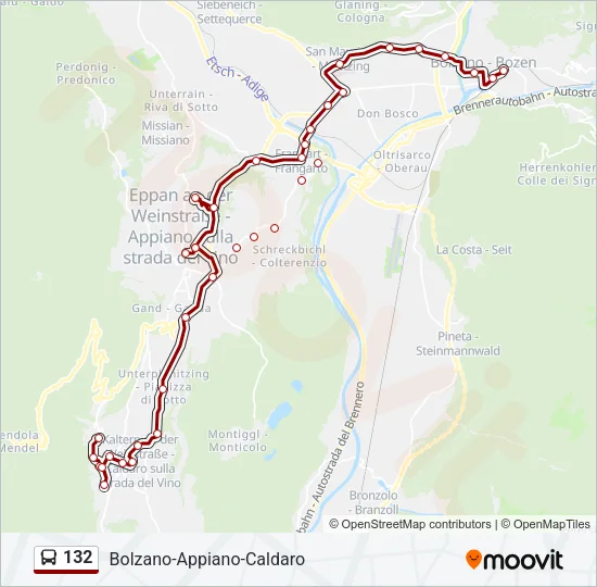 132 Bus Line Map
