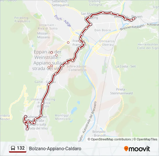 132 Bus Line Map