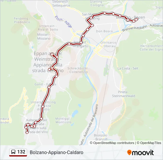 132 Bus Line Map