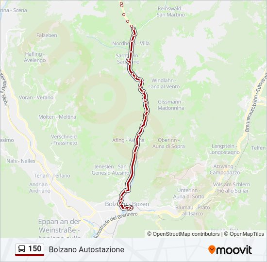 Percorso linea  150