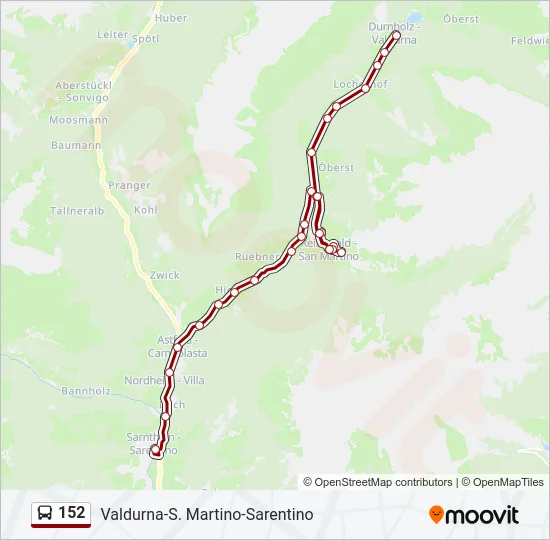 152 Bus Line Map