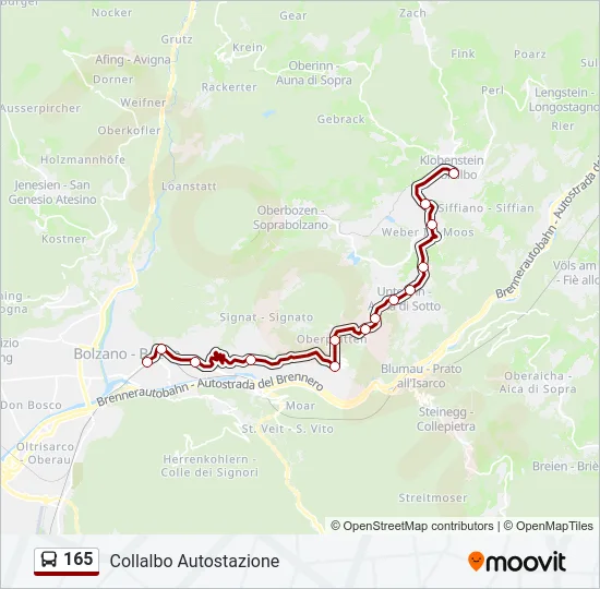 165 Bus Line Map