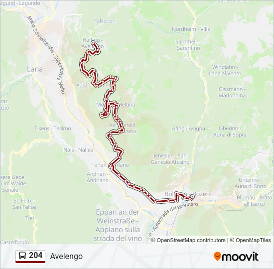 204 Bus Line Map