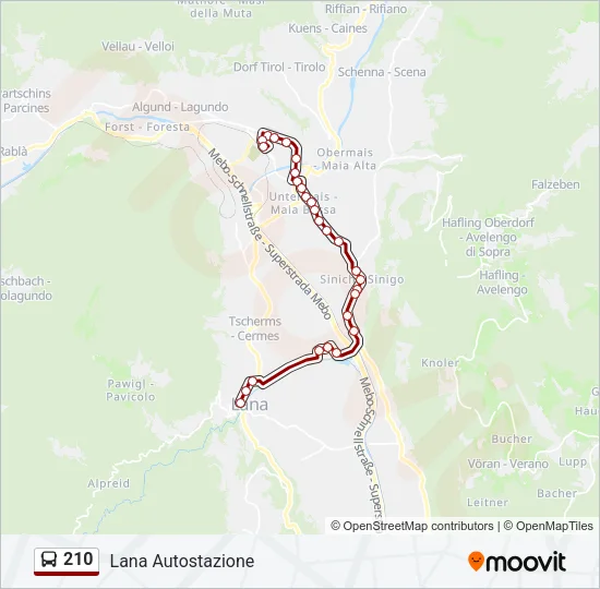 210 Bus Line Map