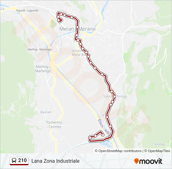 210 Bus Line Map
