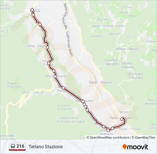 216 Route: Schedules, Stops & Maps - Terlano Stazione (Updated)