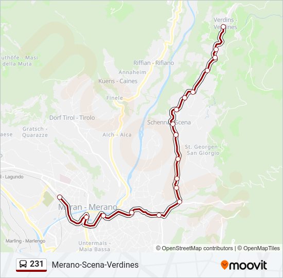 Percorso linea  231