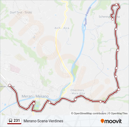 Percorso linea  231