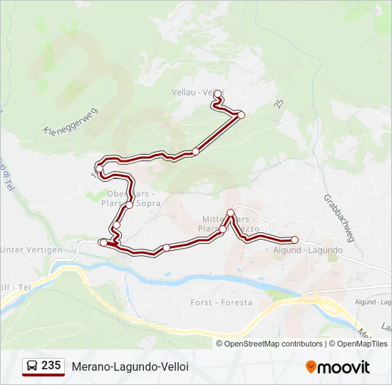 235 Bus Line Map
