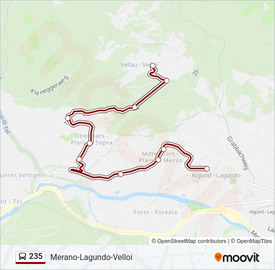235 Bus Line Map