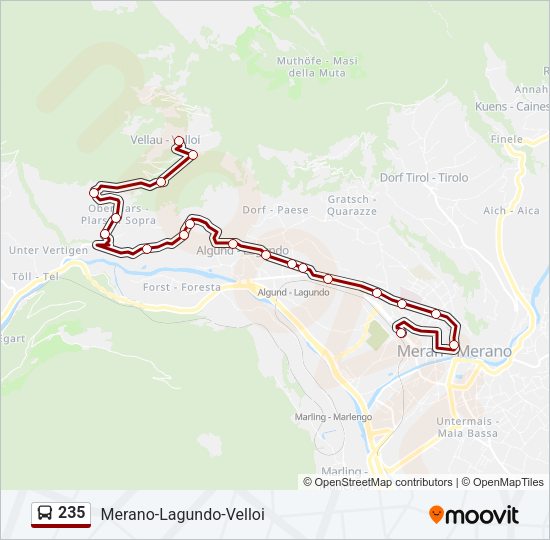 Percorso linea  235