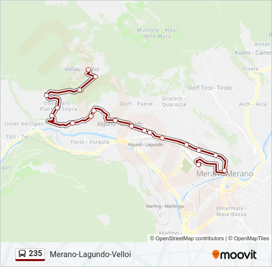 235 Bus Line Map