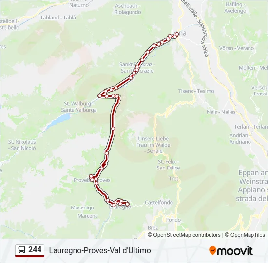 244 Bus Line Map