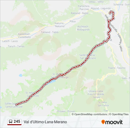 245 Bus Line Map