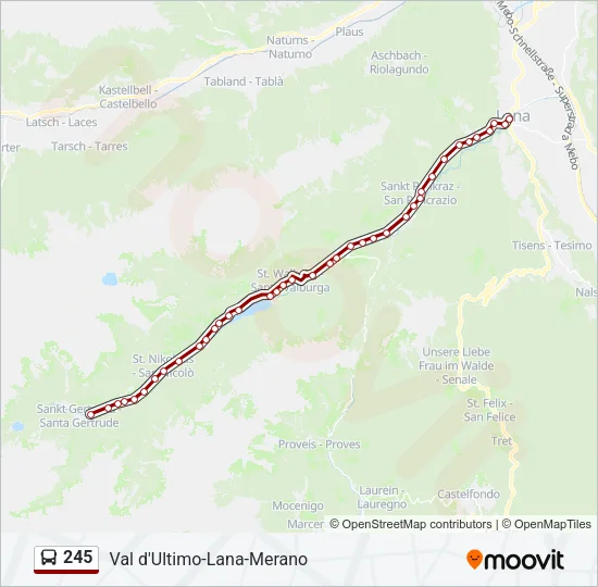 245 Bus Line Map