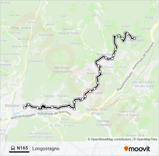 N165 Bus Line Map