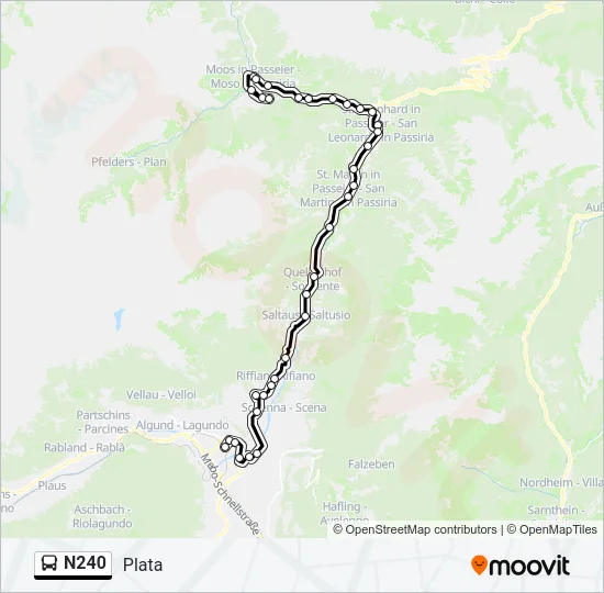 N240 Bus Line Map