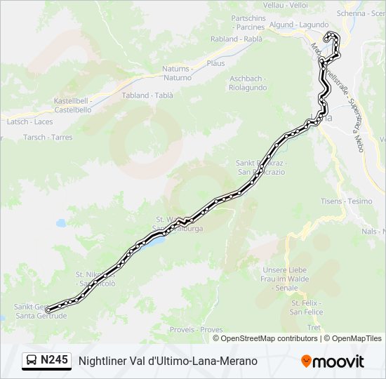 Percorso linea  N245