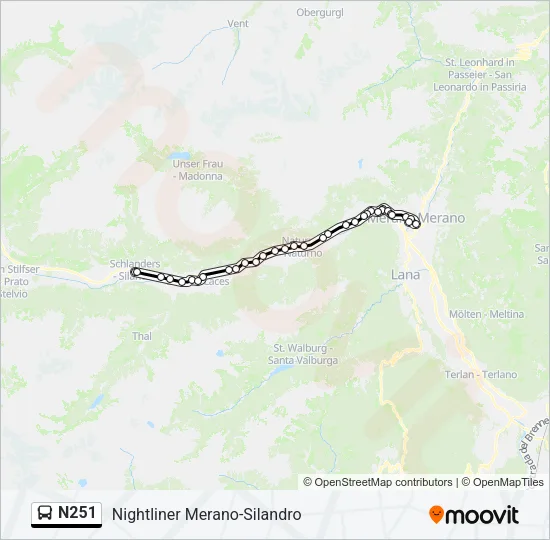 N251 Bus Line Map