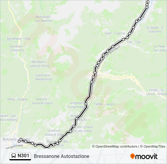 N301 Bus Line Map