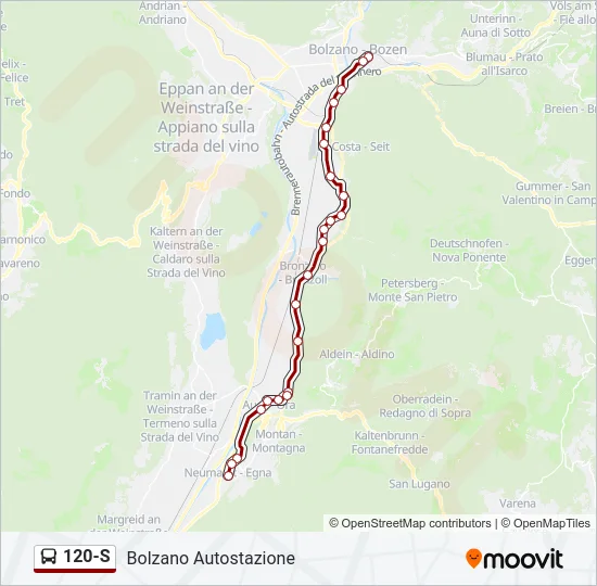 120-S Bus Line Map