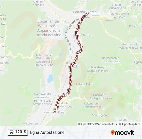120-S Bus Line Map