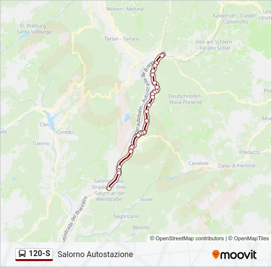 120-S Bus Line Map