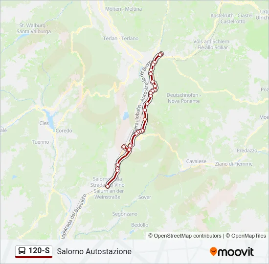 120-S Bus Line Map