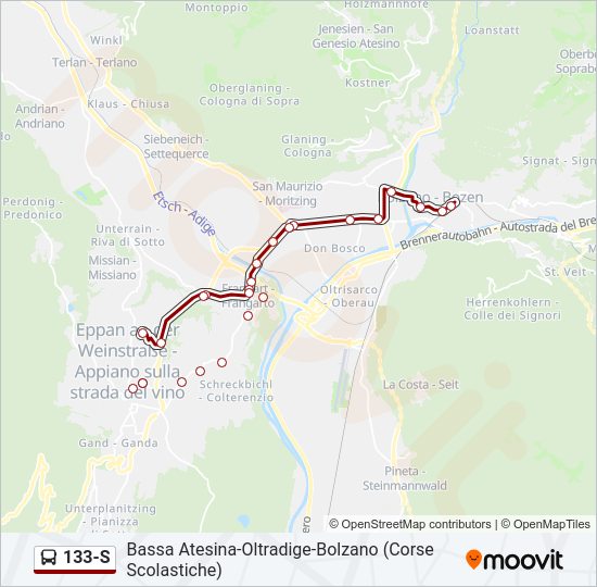 Percorso linea  133-S