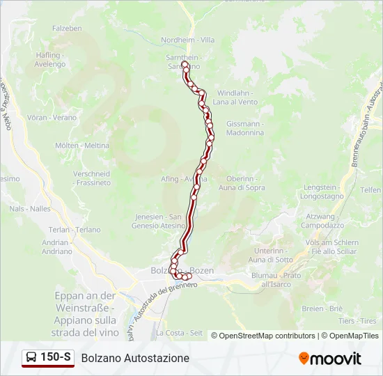 150-S Bus Line Map