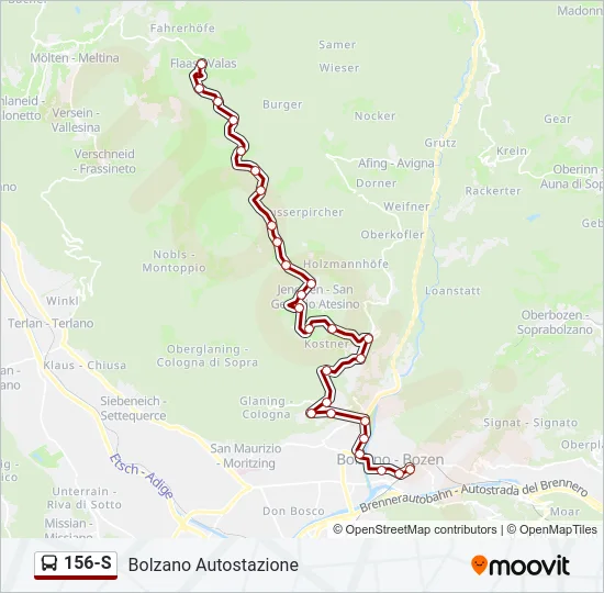 156-S Bus Line Map