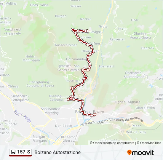 157-S Bus Line Map