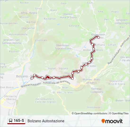 165-S Bus Line Map