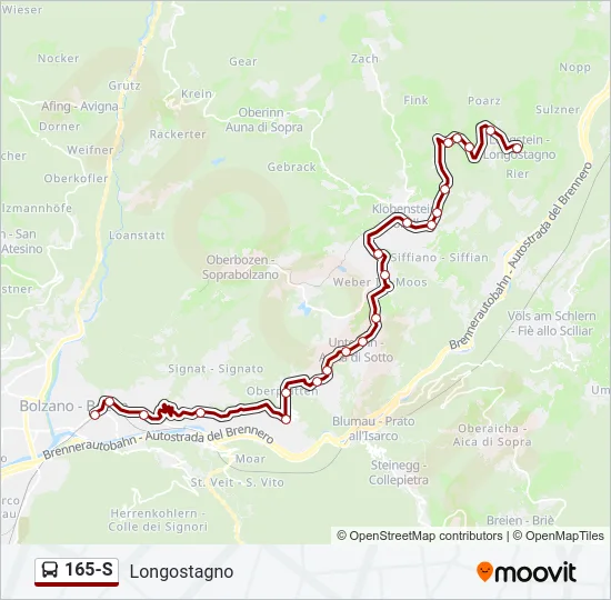 165-S Bus Line Map