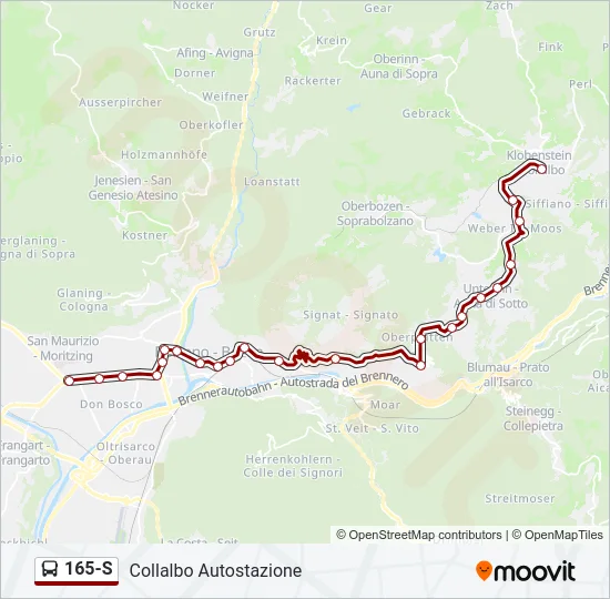 165-S Bus Line Map