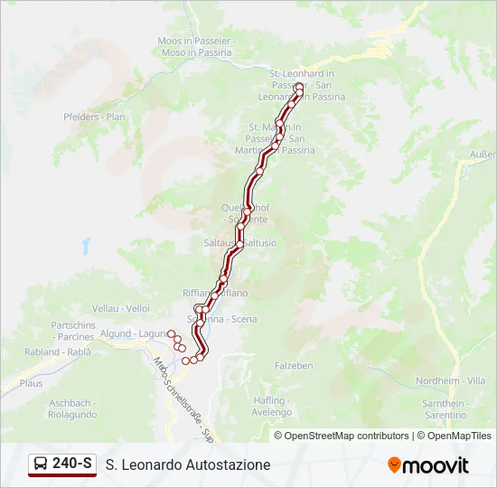 240-S Bus Line Map