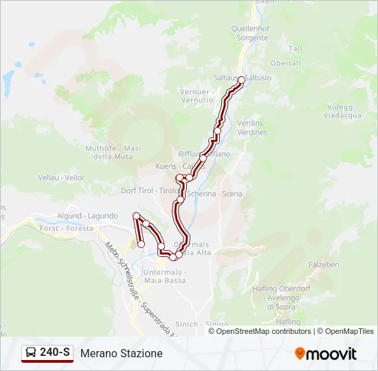 240-S Bus Line Map