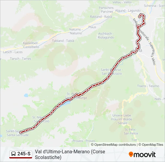 245-S Bus Line Map