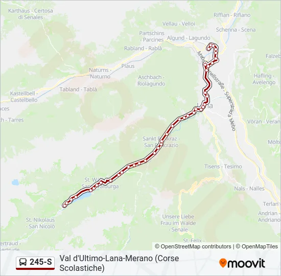245-S Bus Line Map