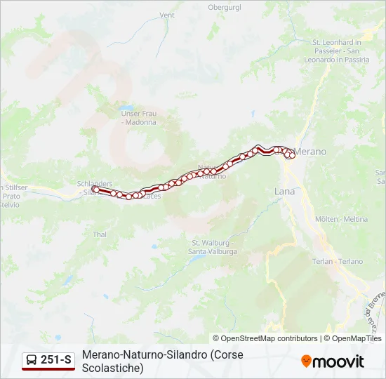 251-S Bus Line Map