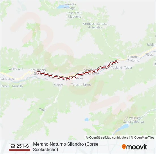 251-S Bus Line Map