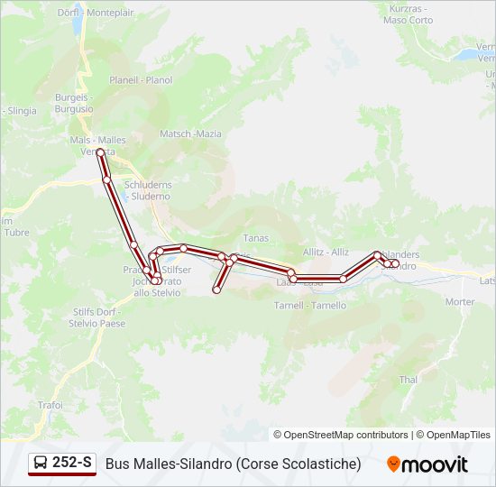 Percorso linea bus 252-S