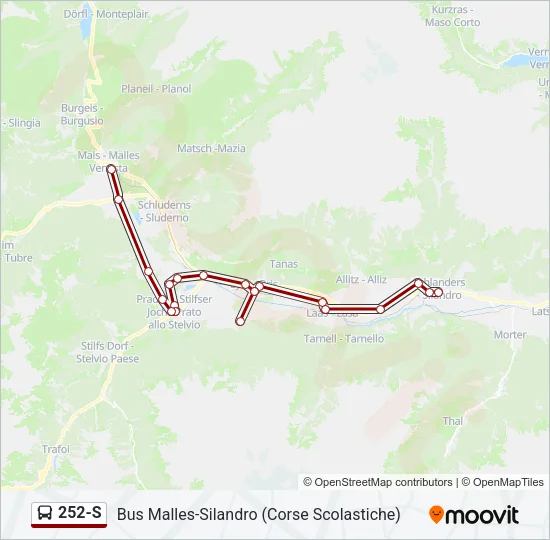 252-S Bus Line Map