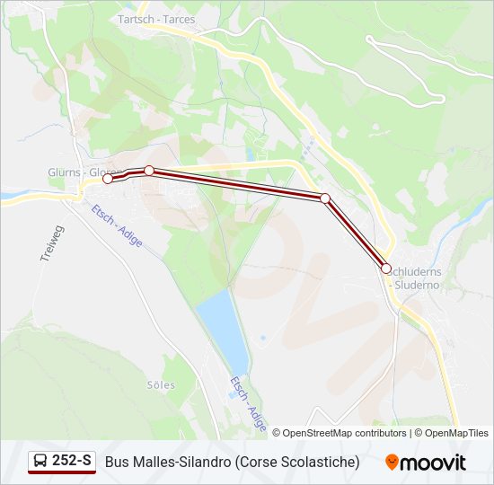 Percorso linea bus 252-S