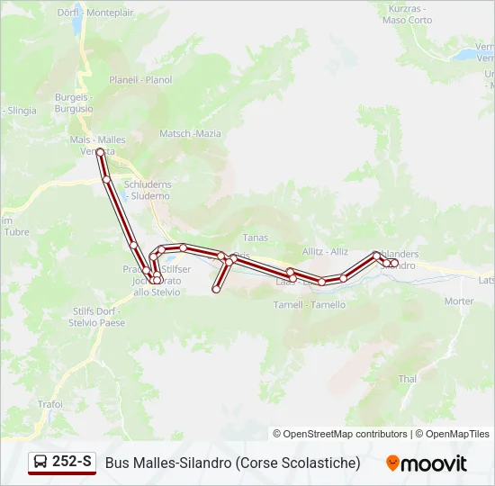 252-S Bus Line Map