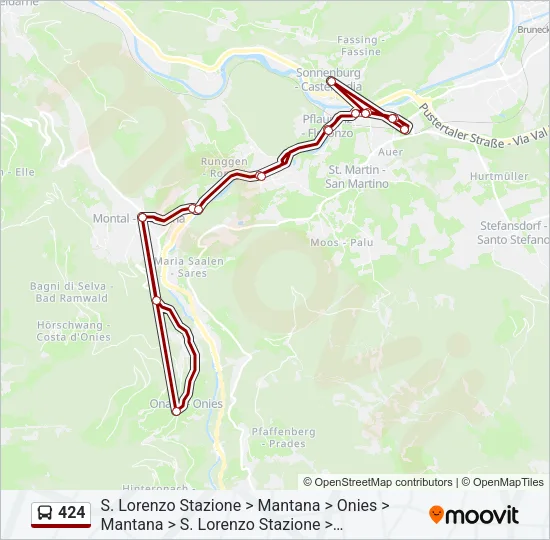 424 Bus Line Map