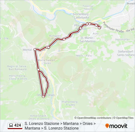 424 Bus Line Map