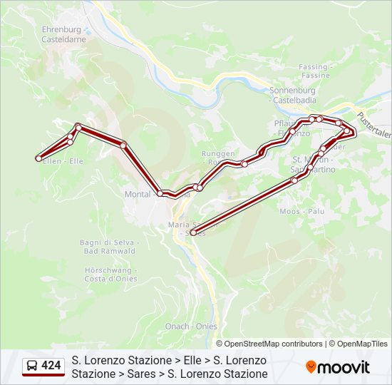 Percorso linea bus 424