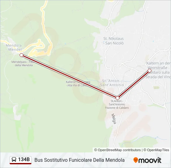 134B Bus Line Map