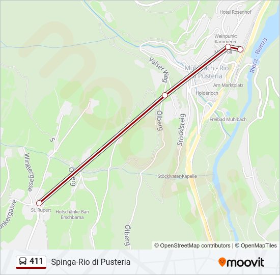 Percorso linea bus 411